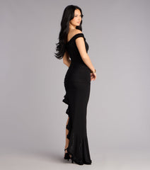 Mandy Mesh Off-The-Shoulder Formal Dress
