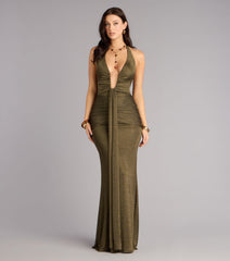 Monroe Metallic Knit Mermaid Formal Dress