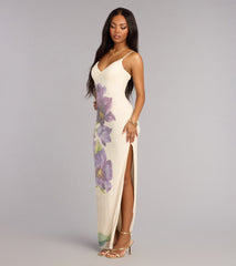 Athena Beaded Sequin Floral Formal Dress