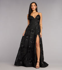 Quinn Soutache A-Line Slit Formal Dress