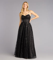 Maizie Glitter A-Line Ball Gown