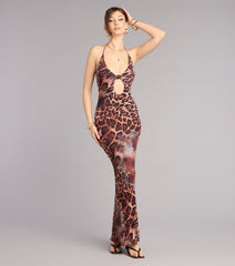 Wildly Fierce Leopard Floral Maxi Dress
