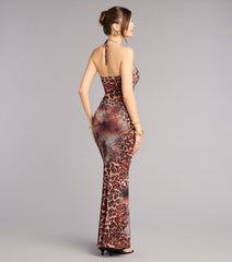 Wildly Fierce Leopard Floral Maxi Dress