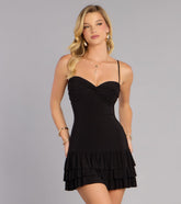 All Eyes Here Ruffle Mini Dress