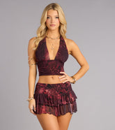 Bold Allure Abstract Animal Print Halter Top