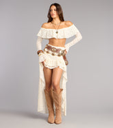 Boho Nights Lace High-Low Skirt