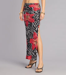 Wild Instinct Zebra Floral Skirt