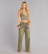 Glam Moment Rhinestone Denim Straight-Leg Jeans