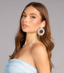 Double Take Rhinestone Hoop Earrings