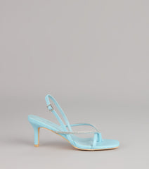 Icy Plans Rhinestone Thong Slingback Heels