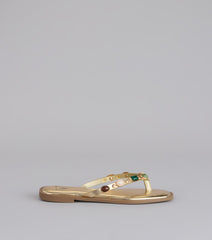Sunlit Shine Stone Thong Sandals