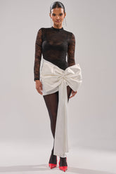 GIFT WRAPPED LONG SLEEVE LACE MINI DRESS