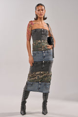 PATCHWORK PARADOX DENIM MAXI DERSS