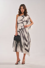 TROPICAL NIGHTS ONE SHOULDER MAXI DRESS