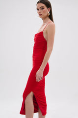 SHINE BRIGHT SLINKY MIDI DRESS
