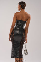PUNK ROCK LEATHER MIDI DRESS