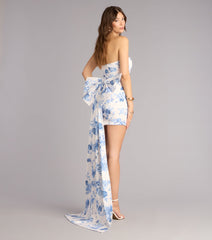 Silvia Floral Bow Mini Dress