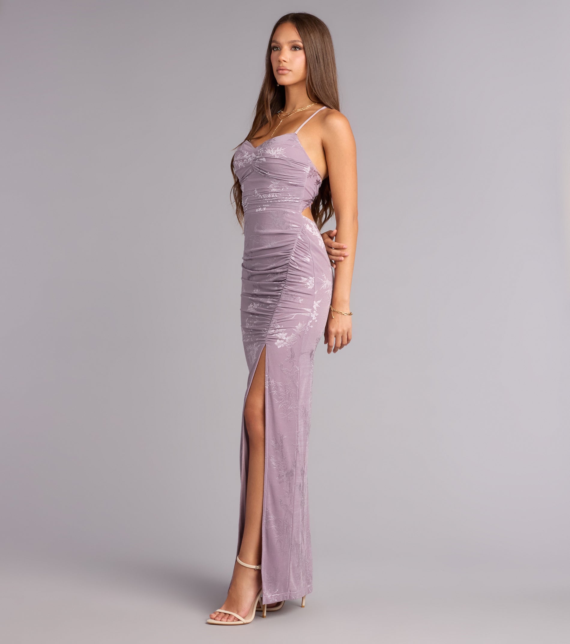 Braelyn Lace Slit Formal Dress