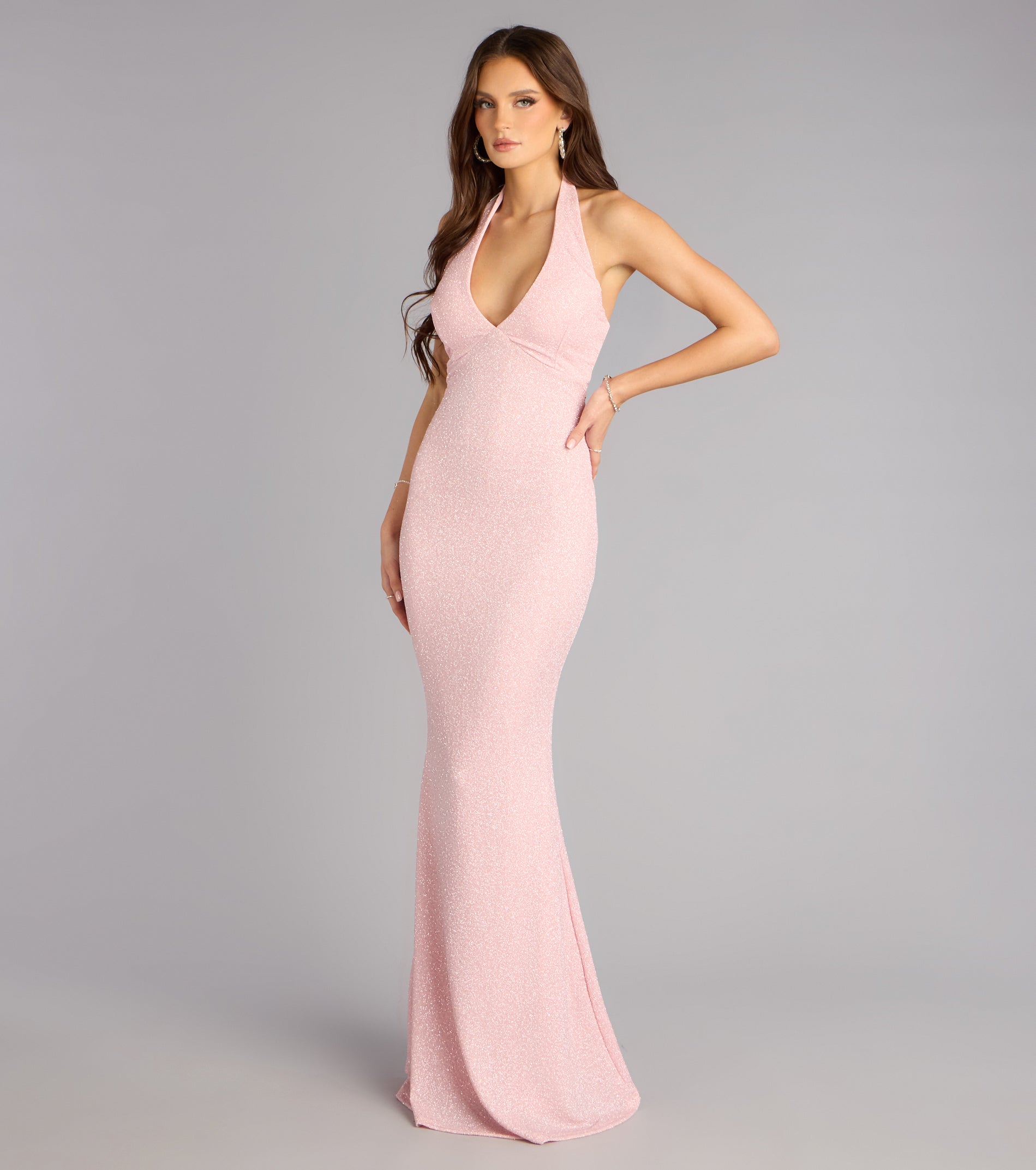 Cleo Glitter Knit Mermaid Formal Dress