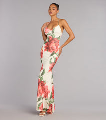 Elara Floral Open Back Formal Dress