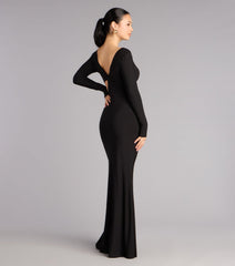 Barbara Long Sleeve Cutout Formal Dress