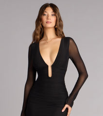 Eileen Mesh Long Sleeve Mermaid Formal Dress