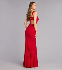 Sheila Glitter Lace-Up Formal Dress