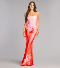 Summer Tropical Strappy Formal Dress