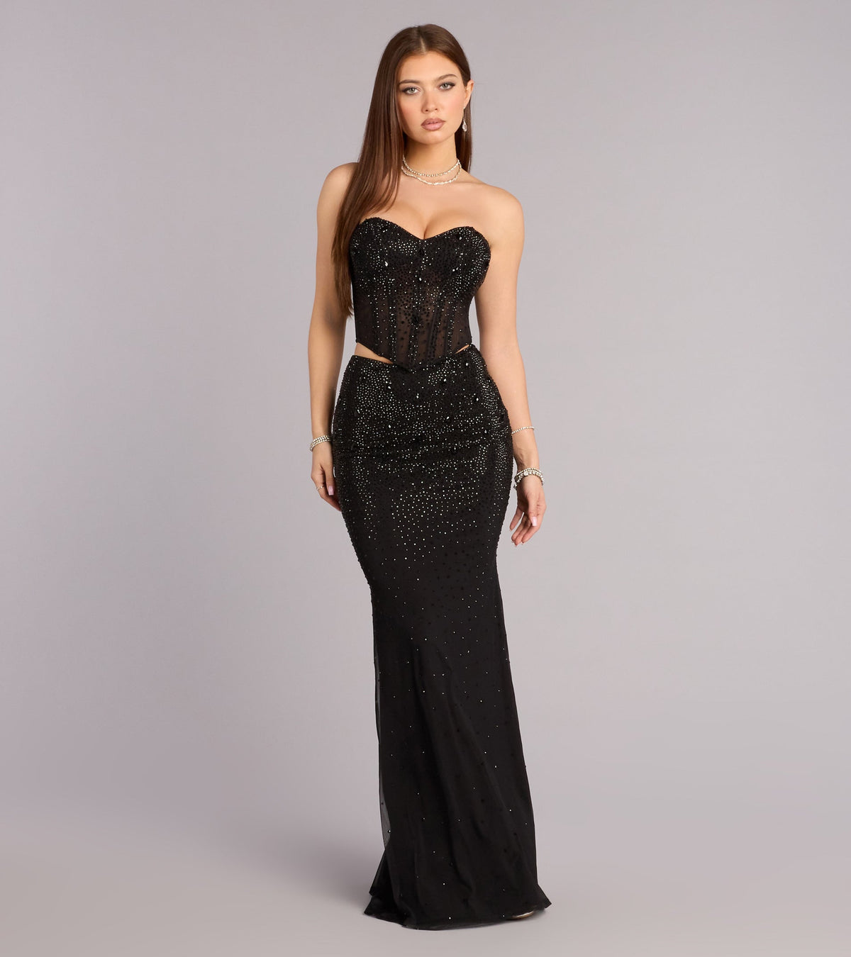 Joanna Rhinestone Two-Piece Formal Set