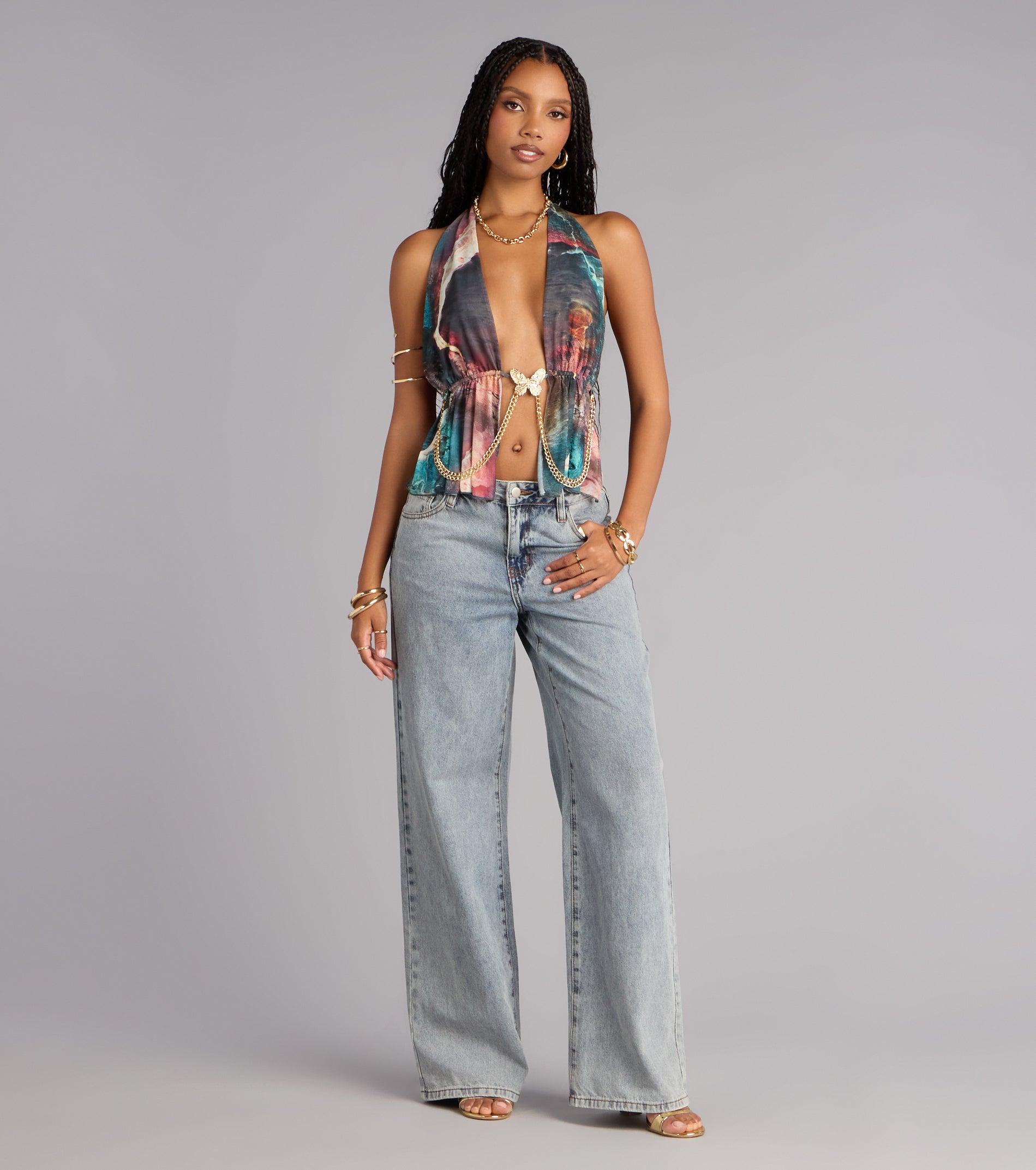 Butterfly Effect Chain Halter Top