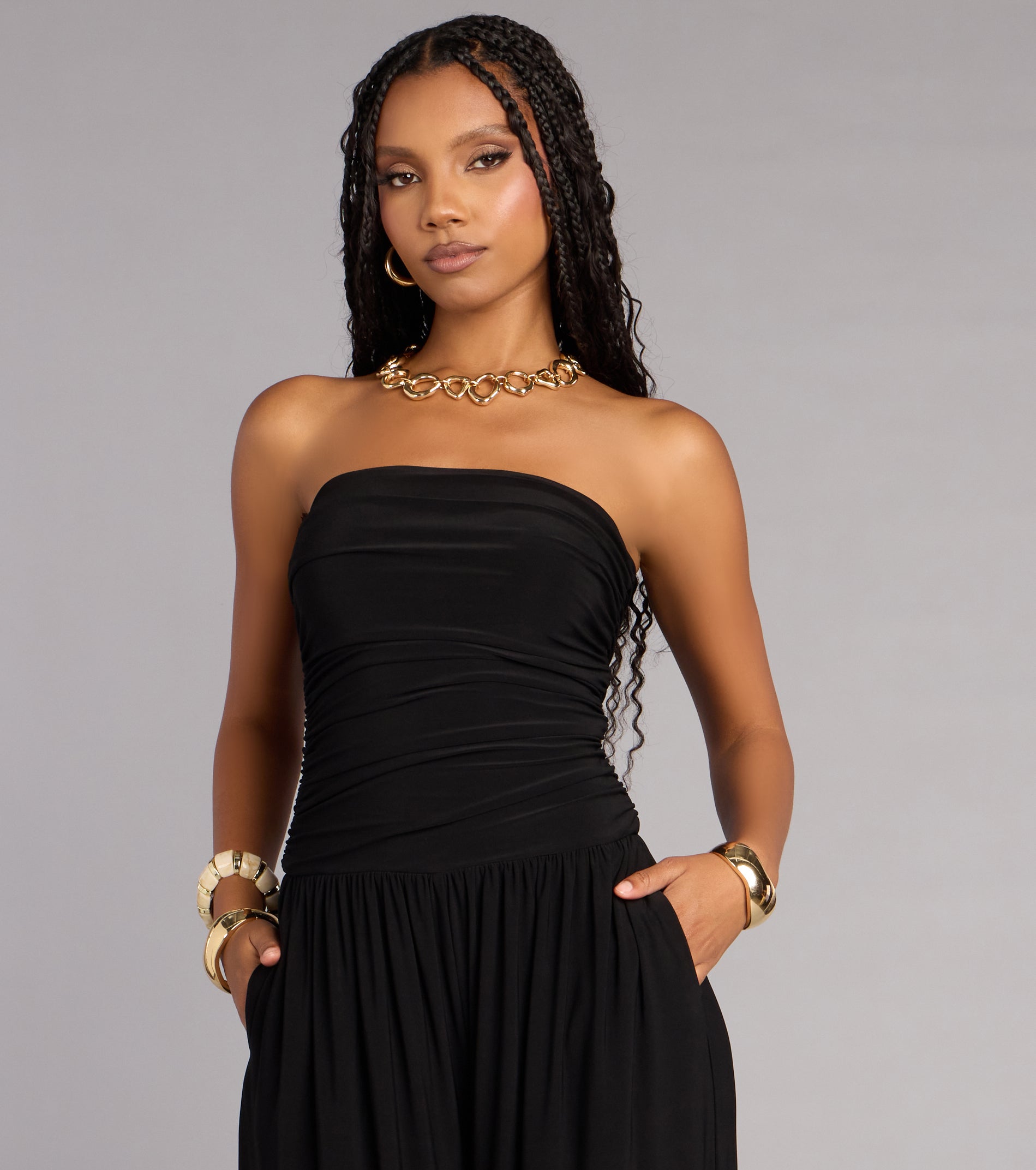 Low Effort Luxe Strapless Jumpsuit