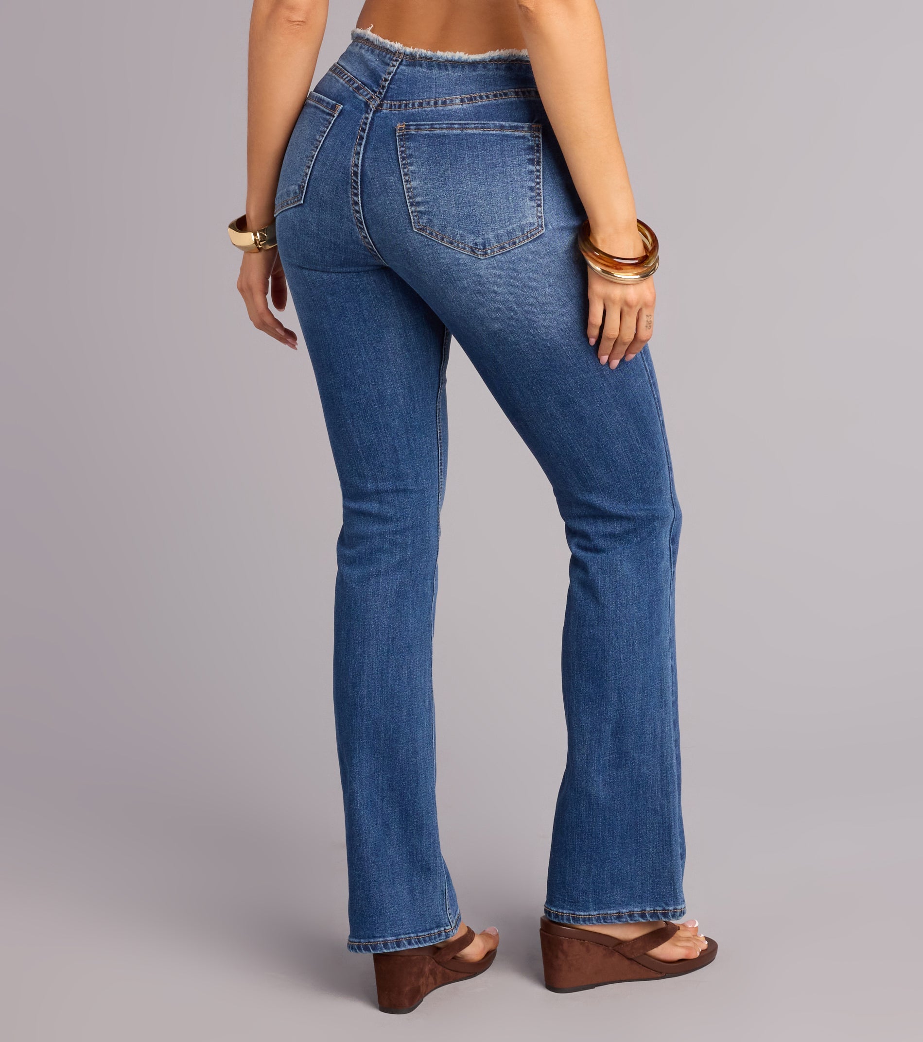 Undone Edge Low Rise Bootcut Jeans