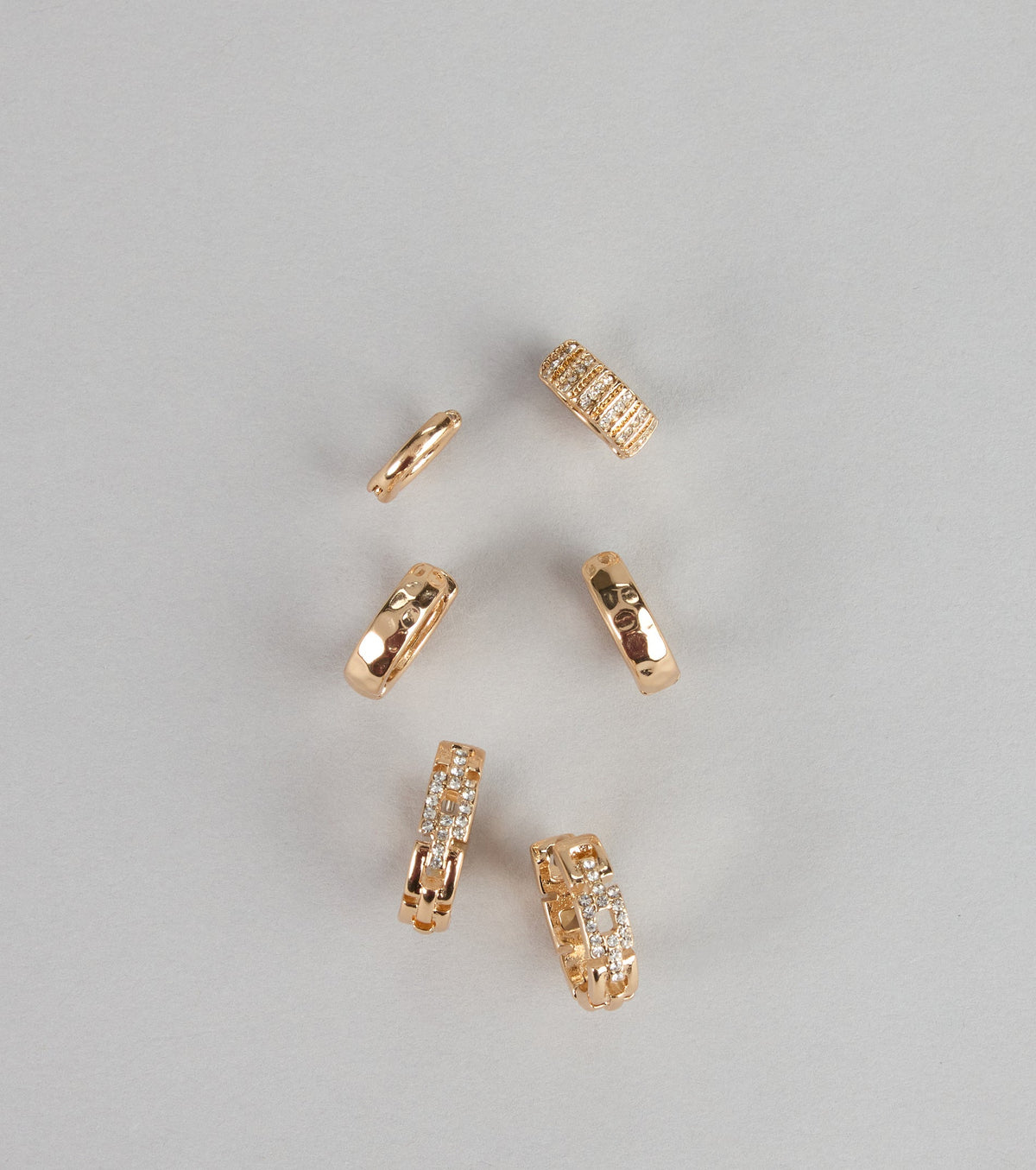Glow Up Rhinestone Hoop Earrings Set