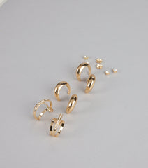 Shimmer Stack Mixed Earring Pack