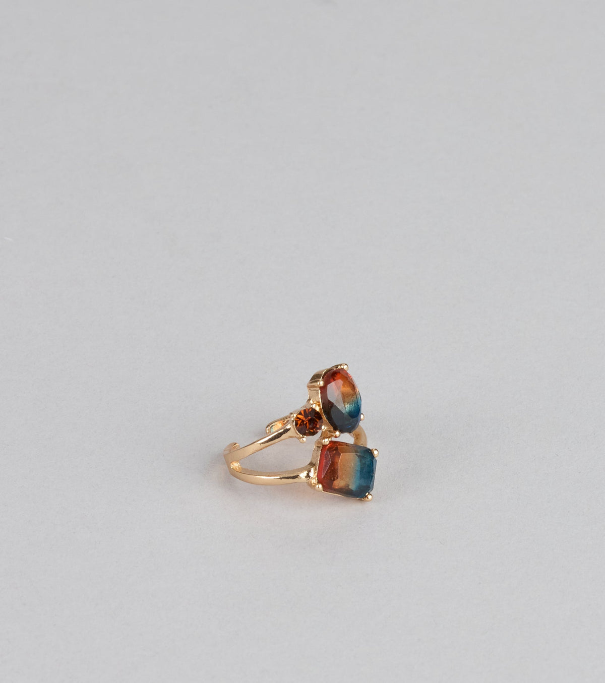 Bold Horizon Rhinestone Statement Ring