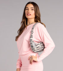 Lowkey Bold Zebra Sequin Shoulder Bag