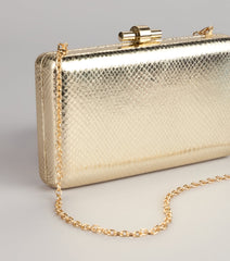 Chic Plus One Metallic Snake Clutch