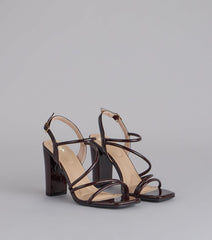 Sleek Lines Strappy Block Heels