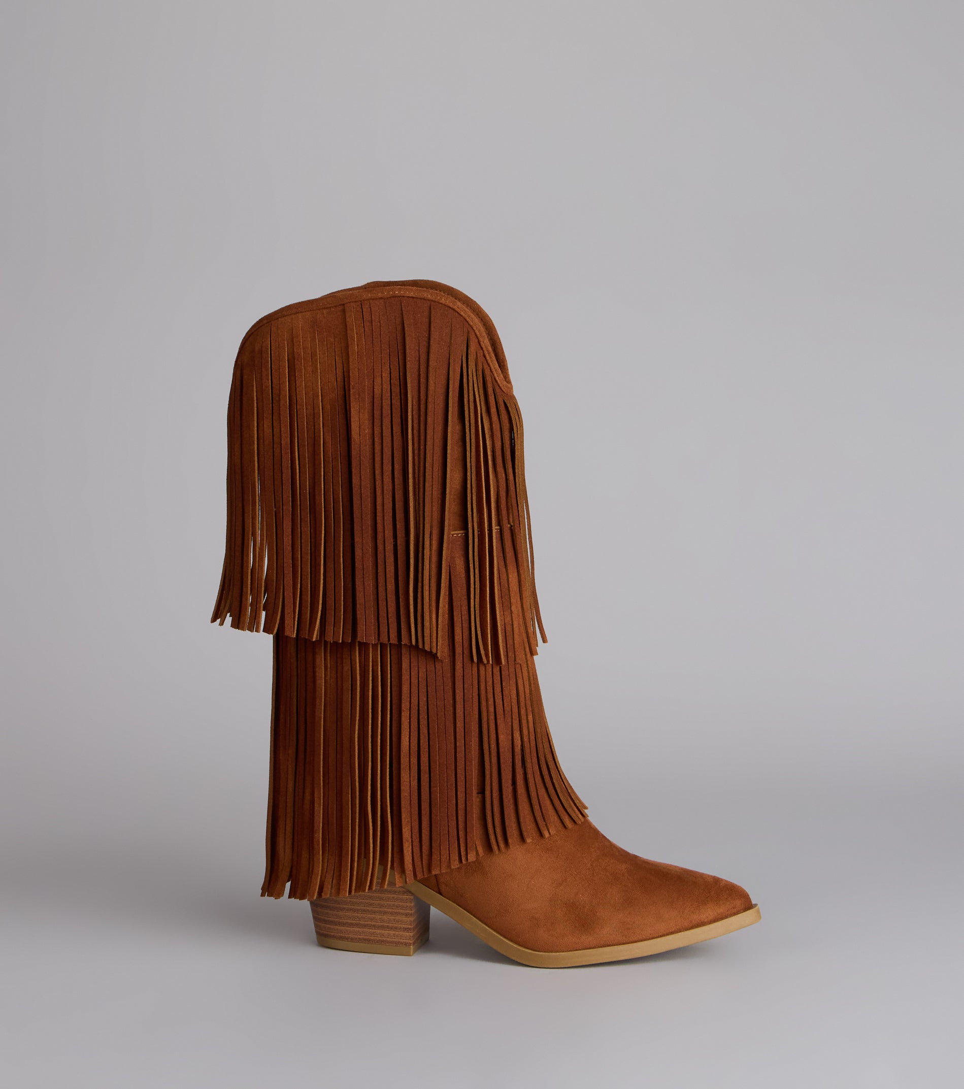Catch A Vibe Faux Suede Fringe Boots