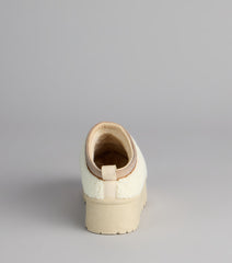 Cloud Club Faux Sherpa Platform Slippers