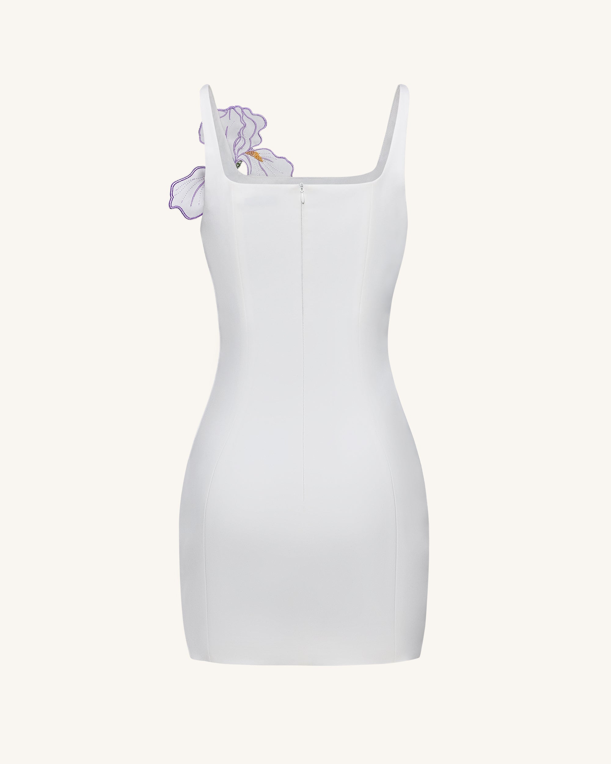 Iris Floral Print Strappy Bodycon Mini Dress - White