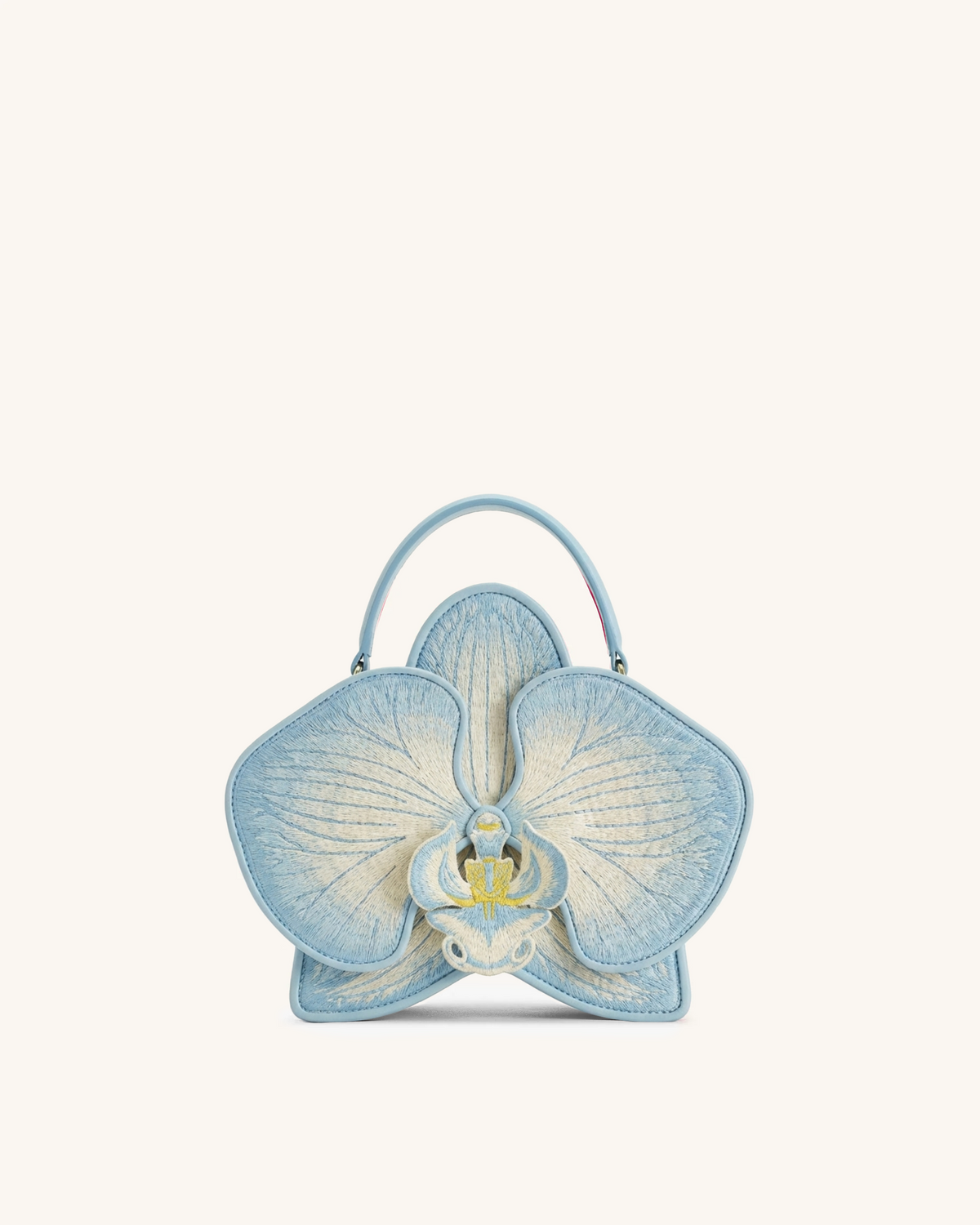 Flora Orchid Shaped Top Handle Bag - Light Blue