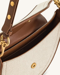 Ashlie Crossbody Bag - Brown Canvas