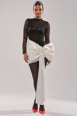 GIFT WRAPPED LONG SLEEVE LACE MINI DRESS