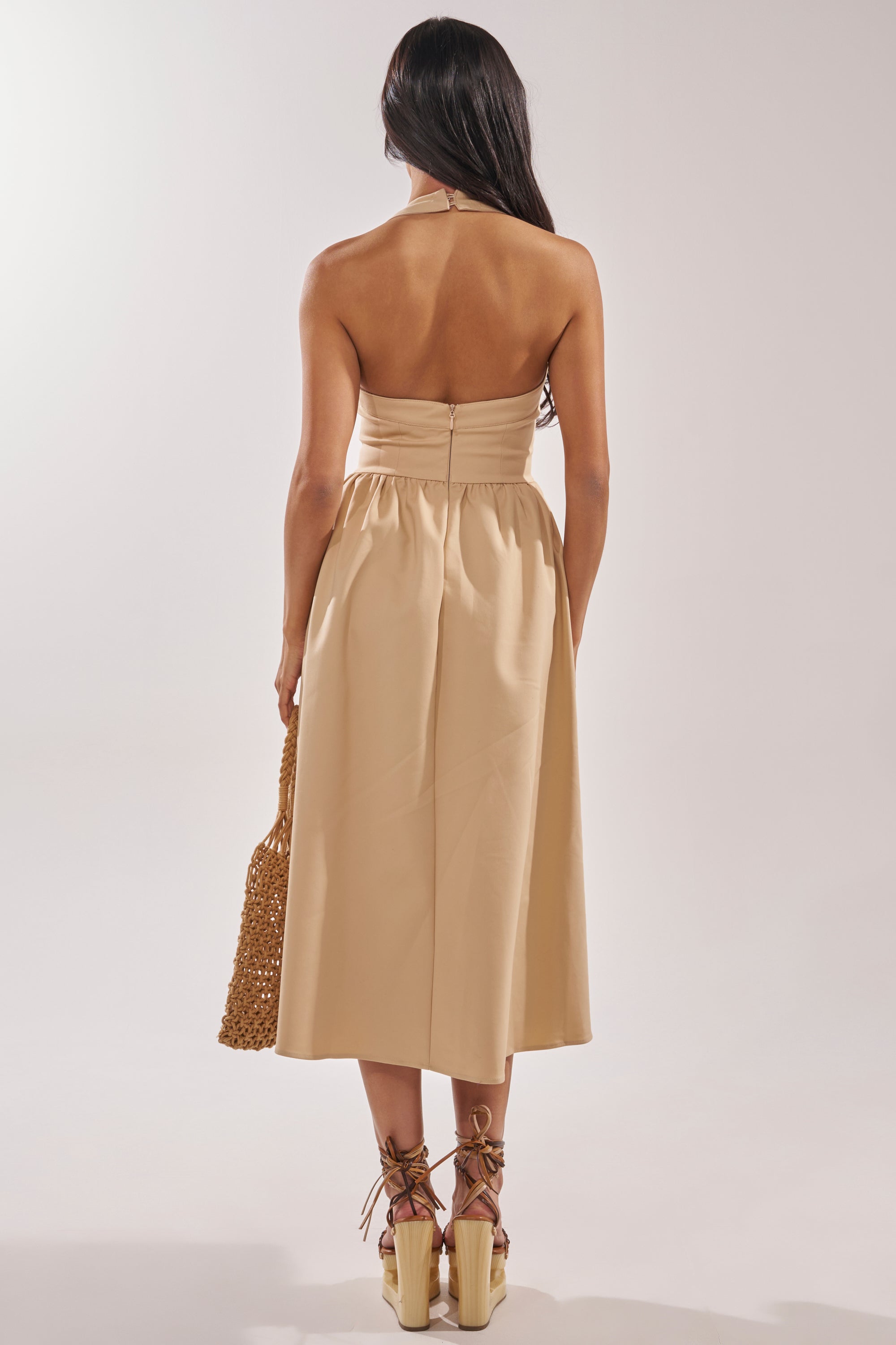SWEET SOFIE HALTER MIDI DRESS
