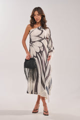 TROPICAL NIGHTS ONE SHOULDER MAXI DRESS