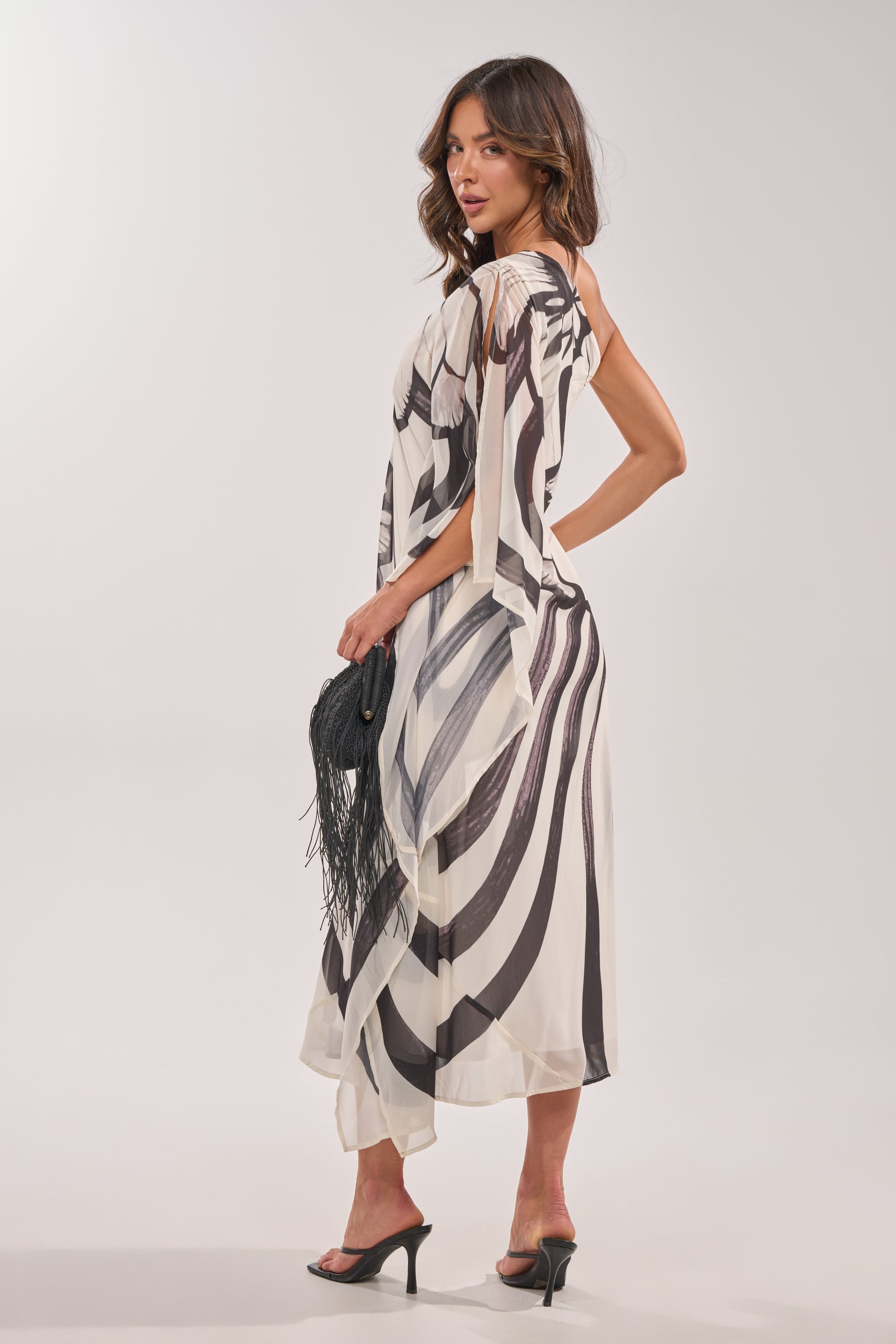 TROPICAL NIGHTS ONE SHOULDER MAXI DRESS