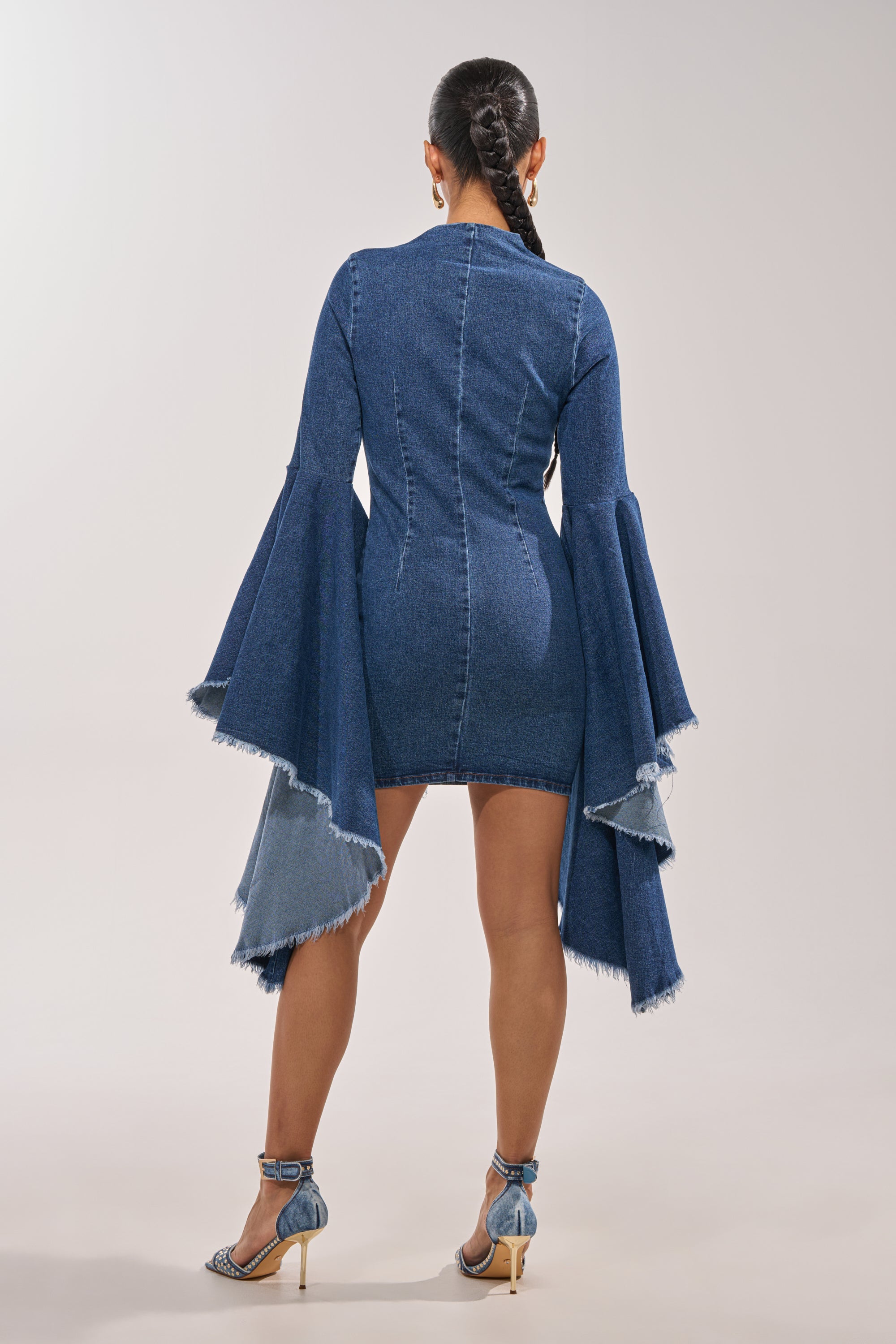 WALK IN THE PARK DENIM MINI DRESS