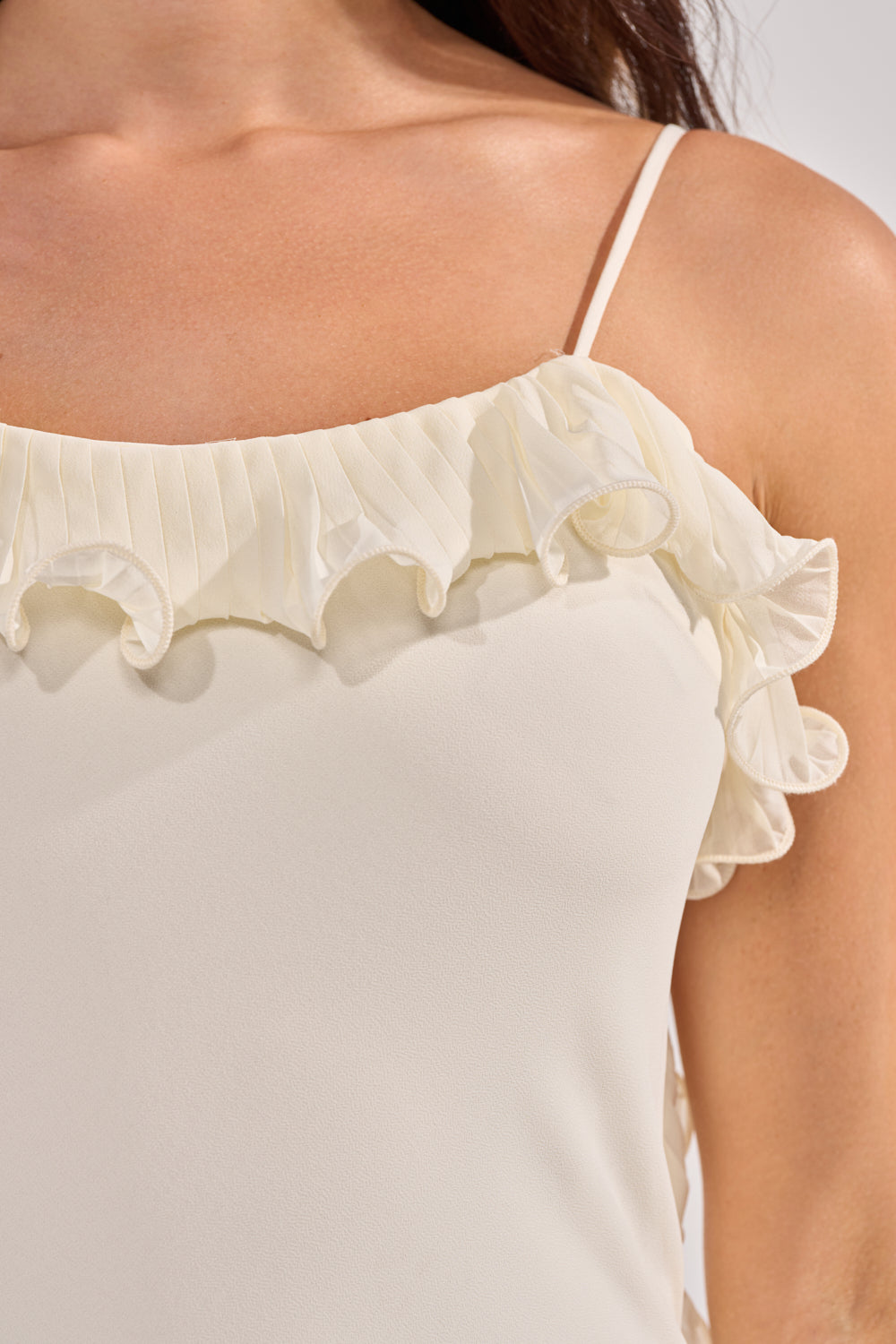 LOVE ME OR LOSE ME RUFFLE MAXI DRESS IN IVORY
