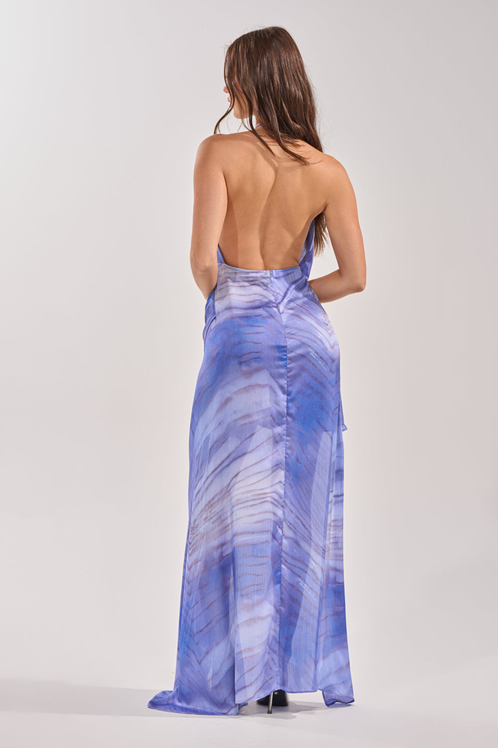 PLAY NICE HIGH-LOW DRESS IN PURPLE MULTI
